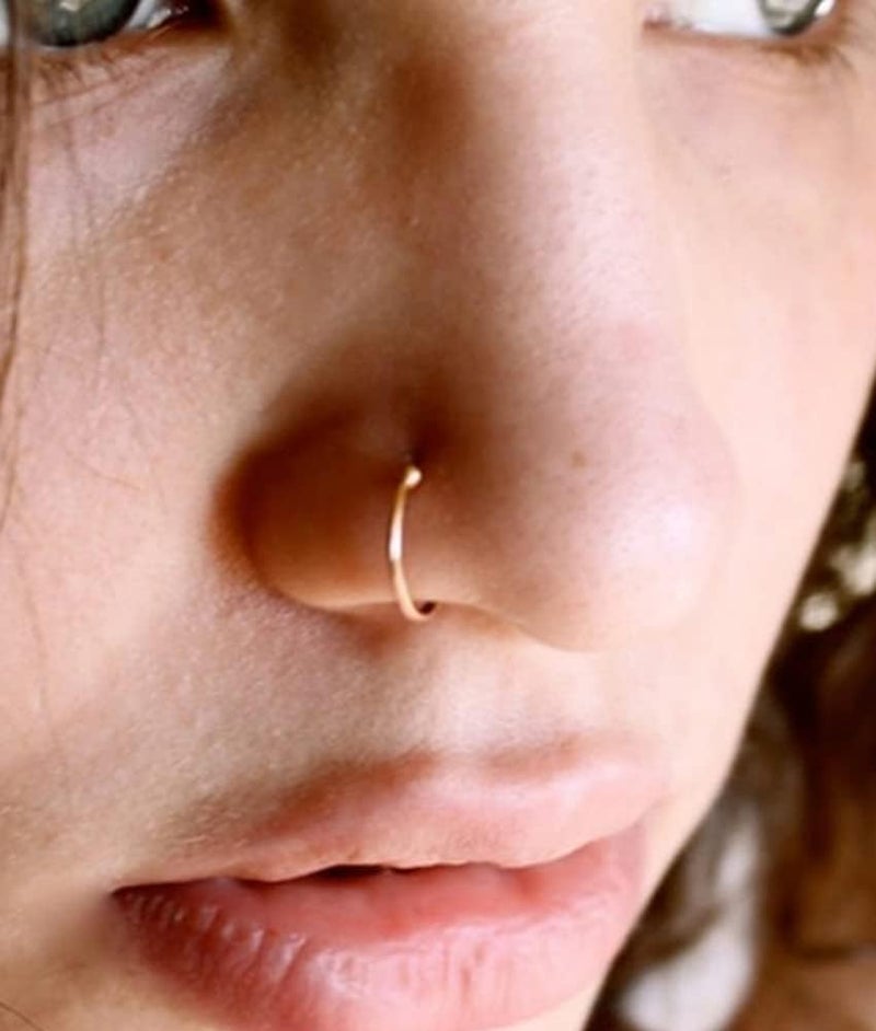 MODRSA Nose Rings 20g Nose Rings Hoops Nose Studs Nose Rings for Women Surgical Steel Nose Hoops 20 Gauge Nose Screw Nose Piercing Jewelry Silver Rose Gold - Image 3